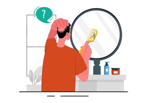baldness-and-hair-loss-medical-condition-illustration-in-flat-cartoon-style-vector